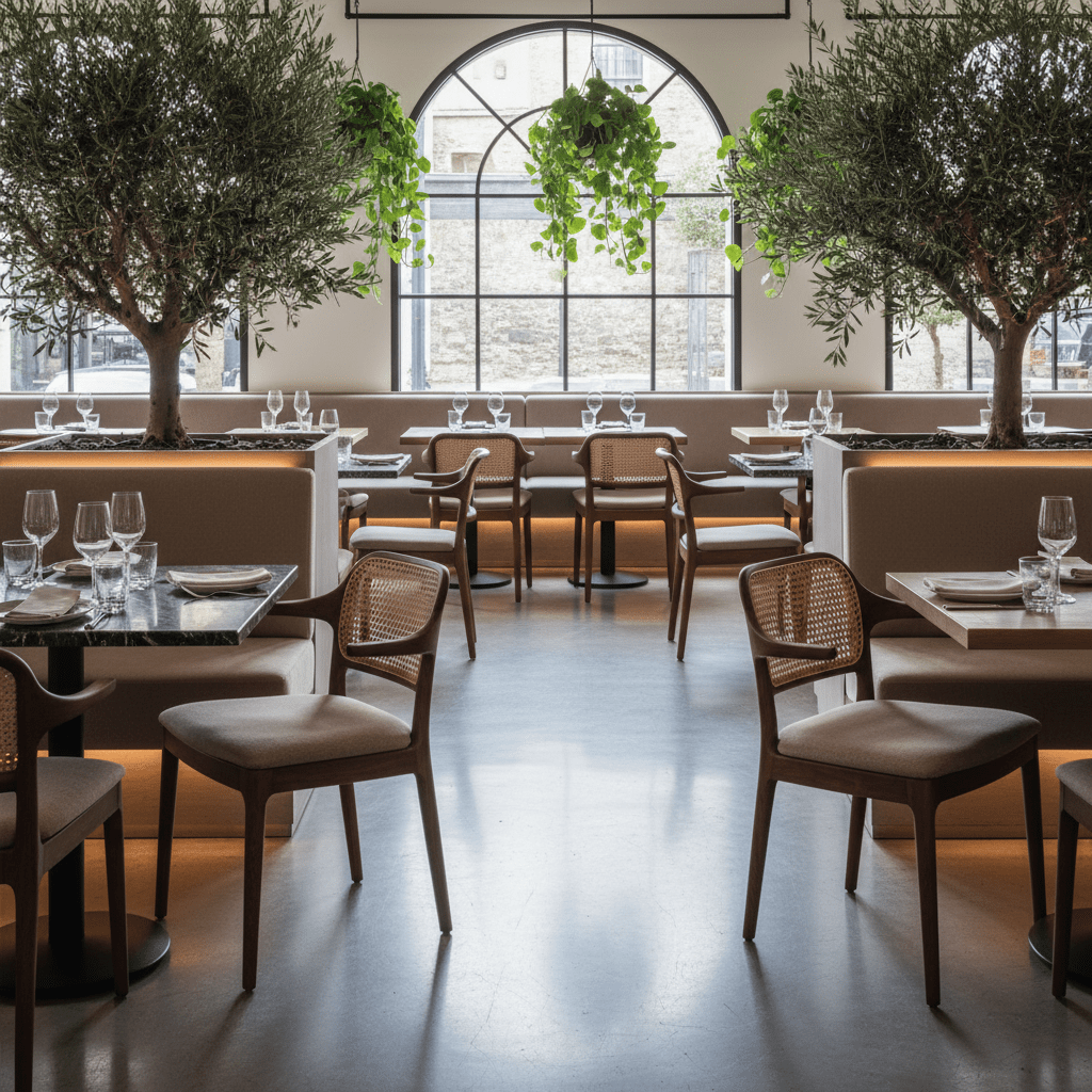 Realistische foto passend bij Hoogwaardige horeca stoelen voor uw horecazaak voor website SEO-tekst;