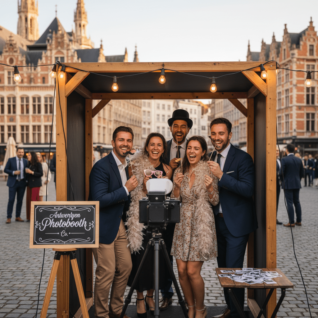 Realistische foto passend bij Photobooth huren Antwerpen: onvergetelijke momenten op elk feest voor