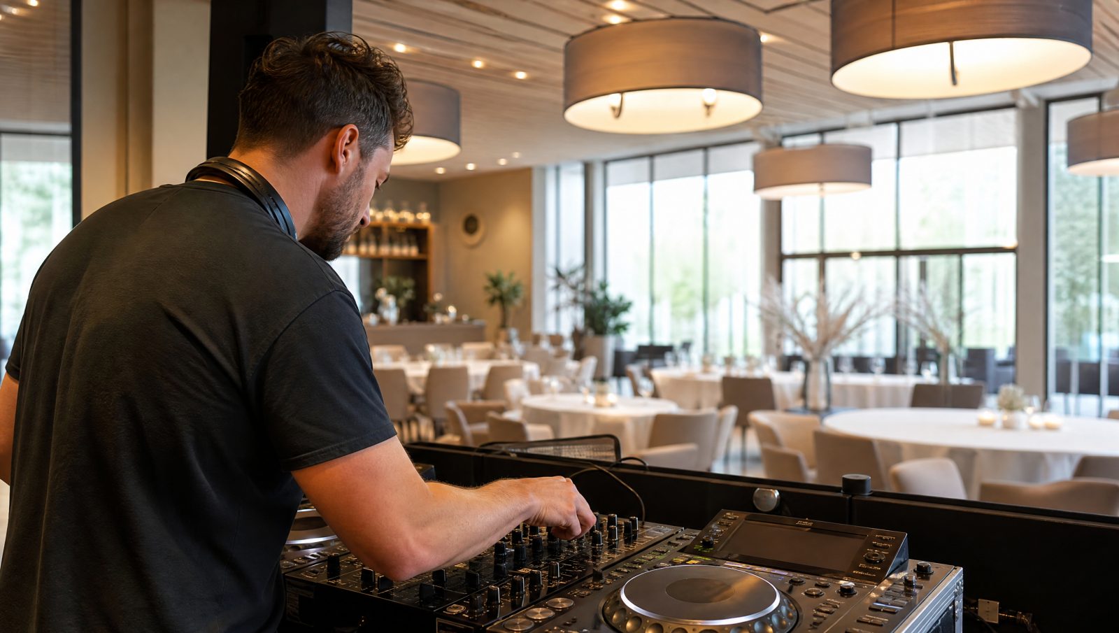 Realistische foto passend bij Hoe maak je een feestzaal met KNX eenvoudig bedienbaar voor gast-DJs?
